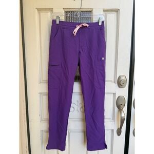 FIGS Yola Skinny Scrub Pants Ultraviolet Purple Women Drawstring Size XXS Petite